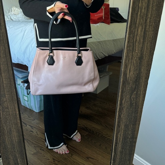 Kate Spade Catherine Street Wensley Blush and Black Satchel Tote handbag - Picture 14 of 15